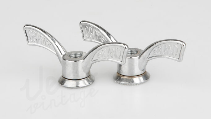 Vintage NOS Gripfast England Vingemøtrikker | 5/16" Til Forhjul | 2 Stk.