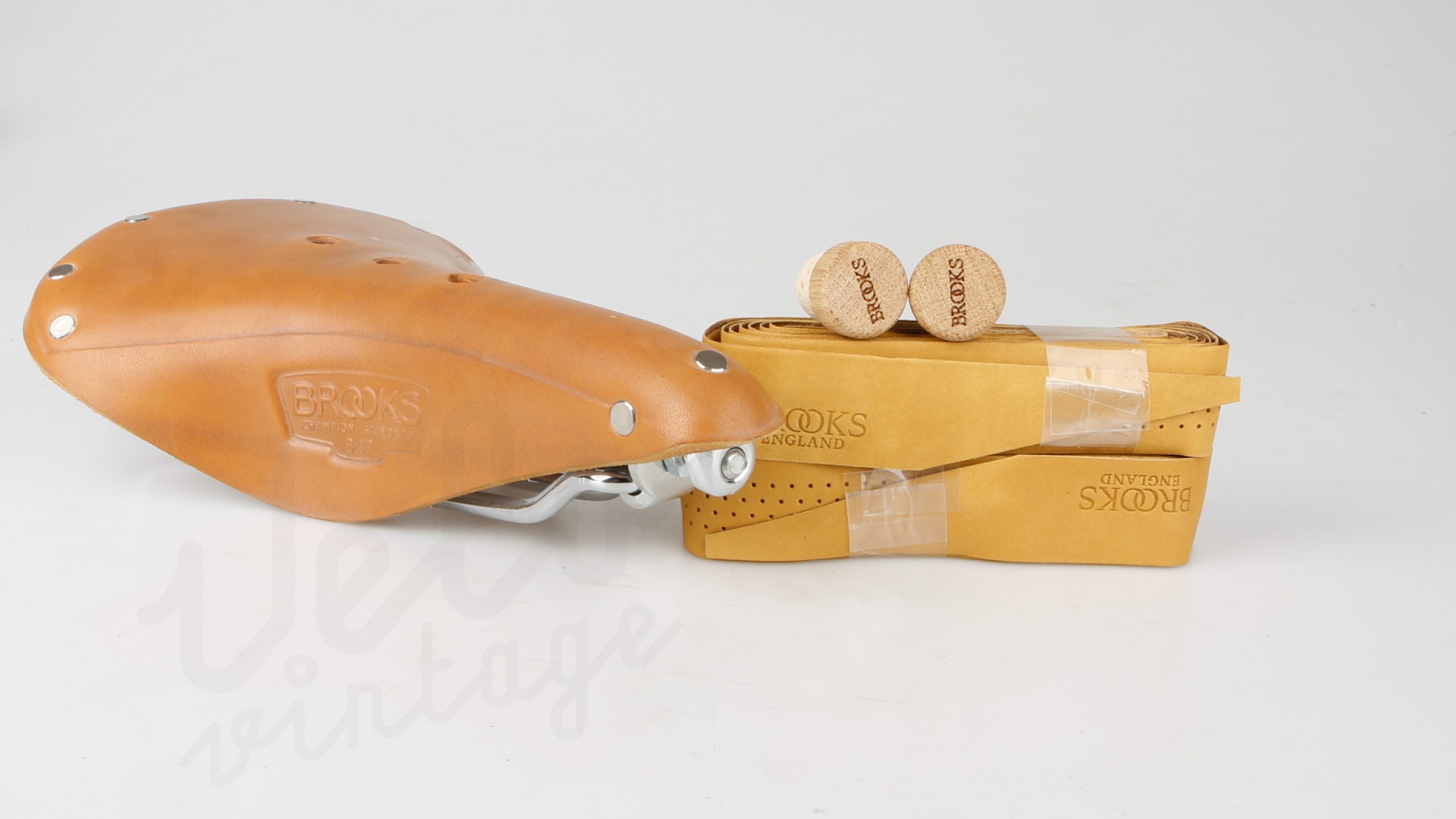 Brooks B17 Chrome/ Leather Bartape Bundle