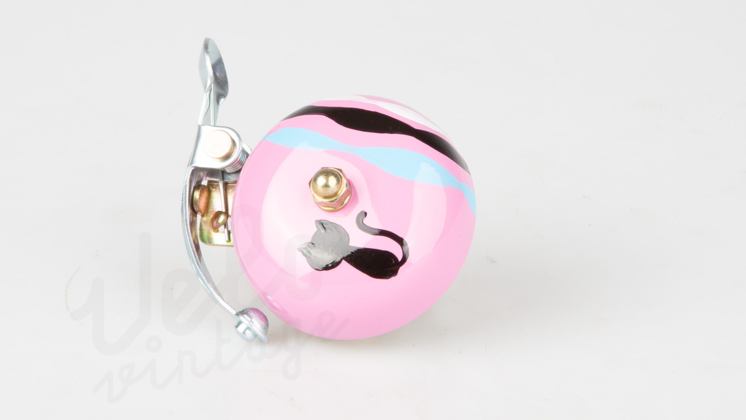 Crane Bell Co. Handpainted Suzu Bicycle Bell | With Steel Band Mount  | Kuko Neko_2